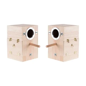 Parrot Breeding Box Bird House Parakeet Nesting Box Wooden Cage Accessories for Small Medium Birds Budgie Conures Garden Outdoor