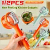 Peeler With Storage Box Fruit And Vegetable Peeler Double-Sided Stainless Steel Multi-Functional Peeler Suitable For Kitchen