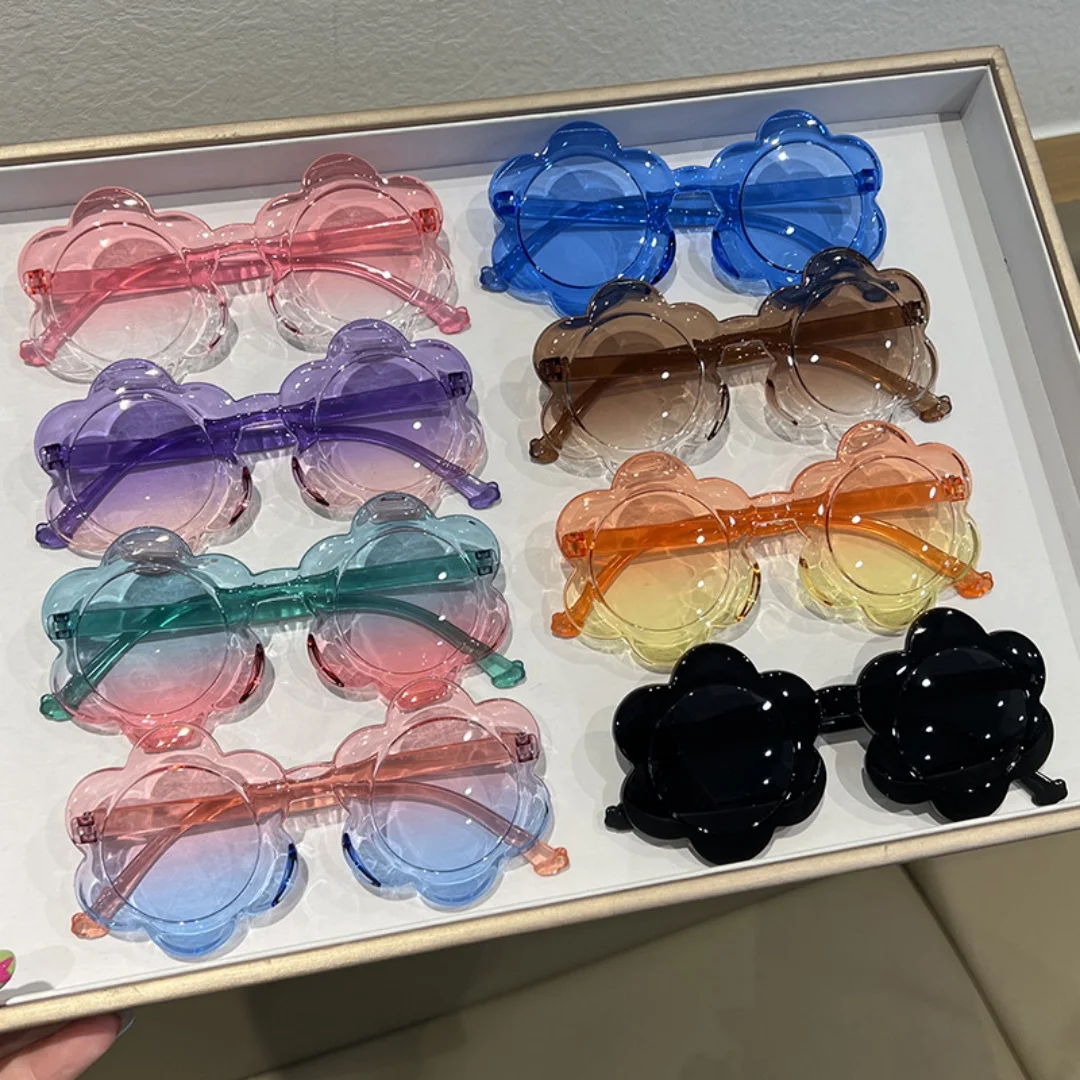 Portable KIds Flower Sunglasses UV400 Vintage Round Children Sunshade Glasses Cute Toddler Birthday Party Gift Eyewear - Image 2