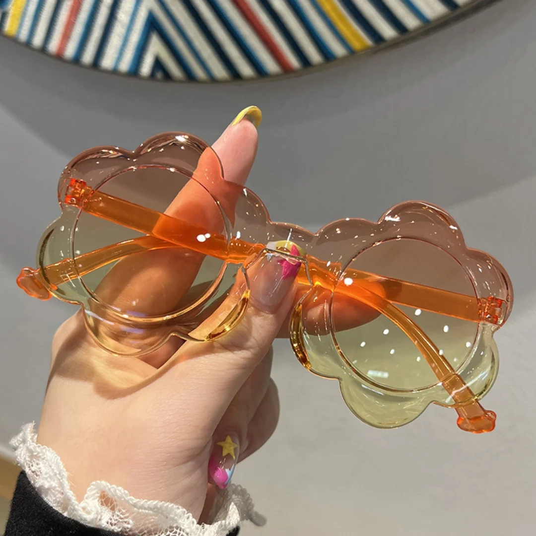 Portable KIds Flower Sunglasses UV400 Vintage Round Children Sunshade Glasses Cute Toddler Birthday Party Gift Eyewear - Image 5