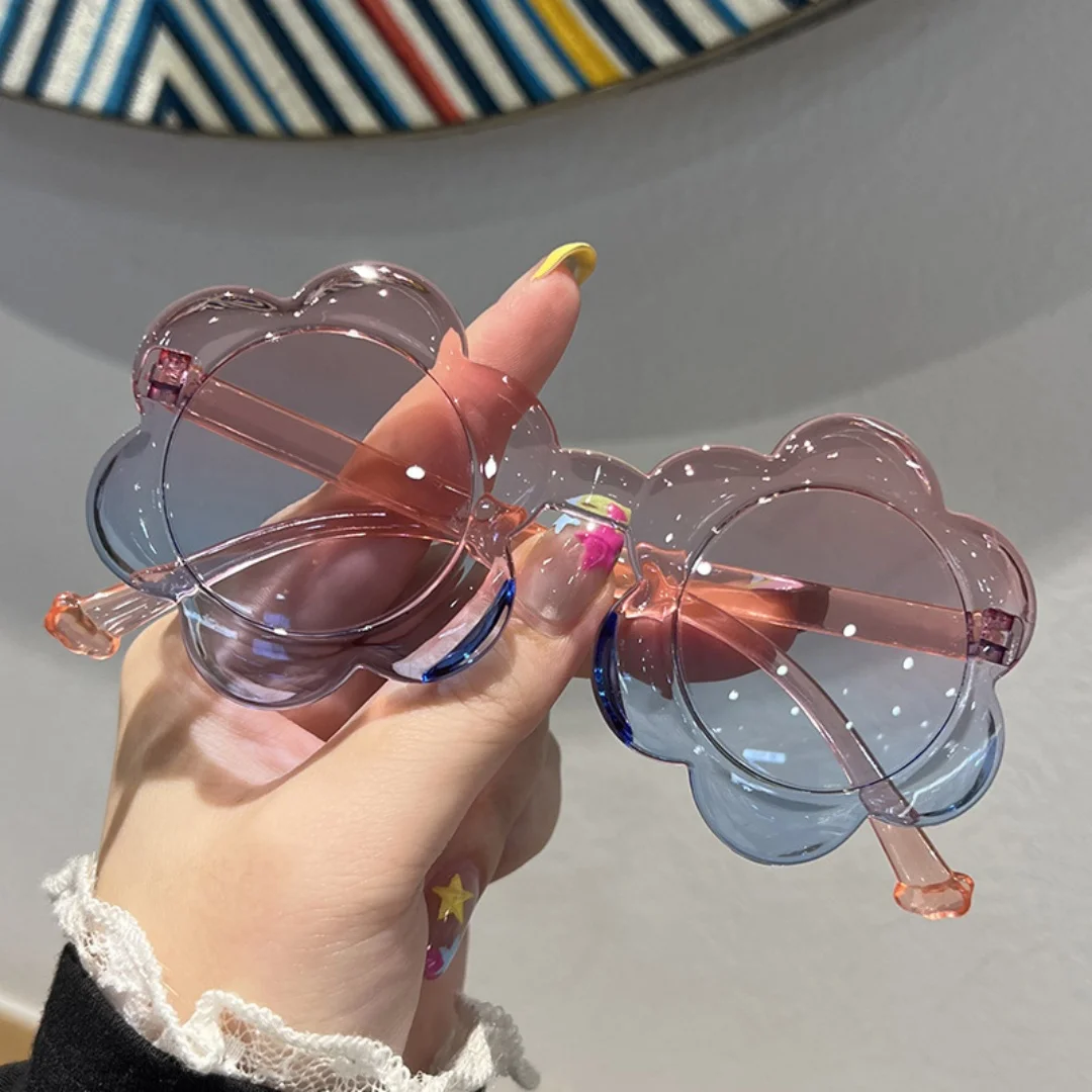 Portable KIds Flower Sunglasses UV400 Vintage Round Children Sunshade Glasses Cute Toddler Birthday Party Gift Eyewear - Image 3