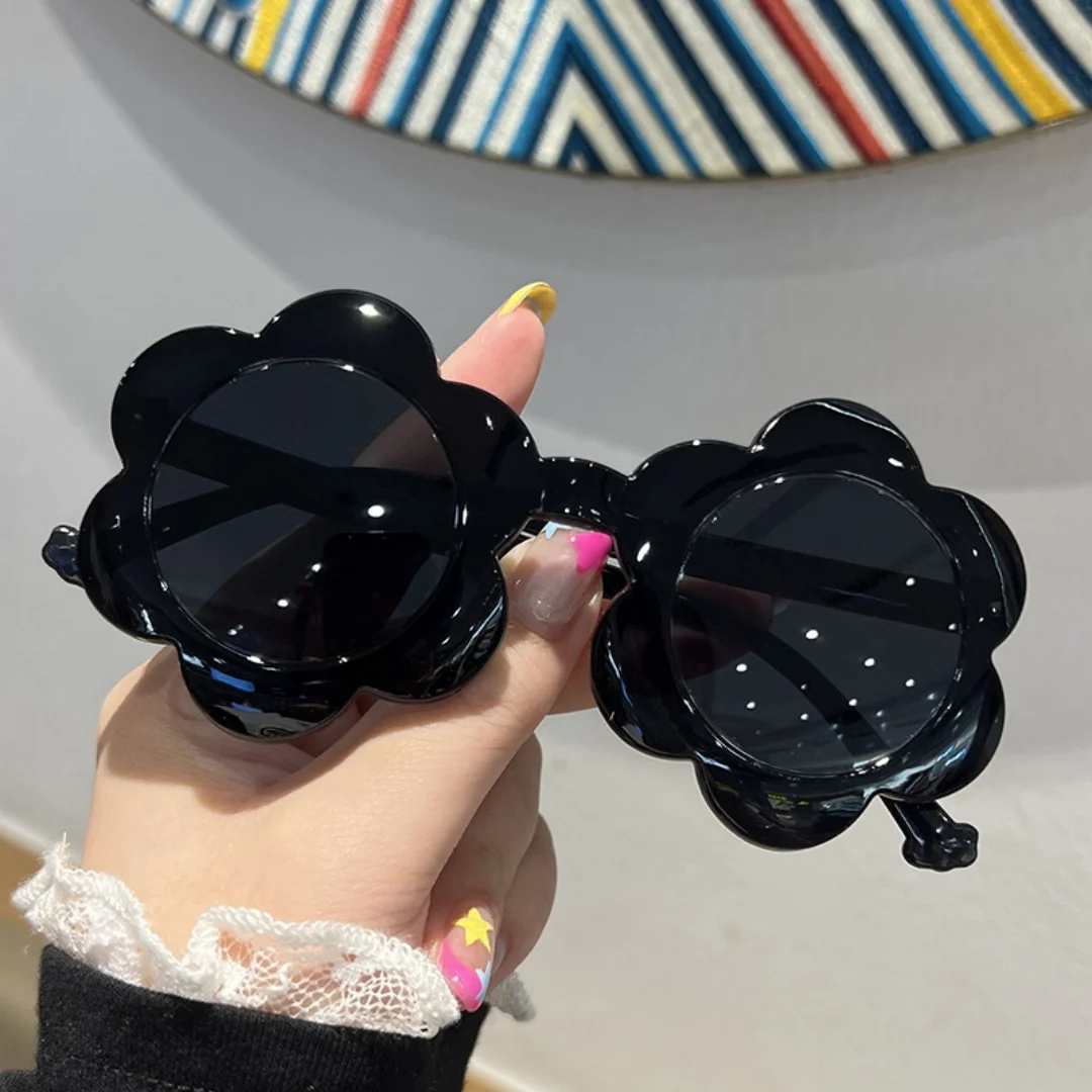 Portable KIds Flower Sunglasses UV400 Vintage Round Children Sunshade Glasses Cute Toddler Birthday Party Gift Eyewear - Image 4