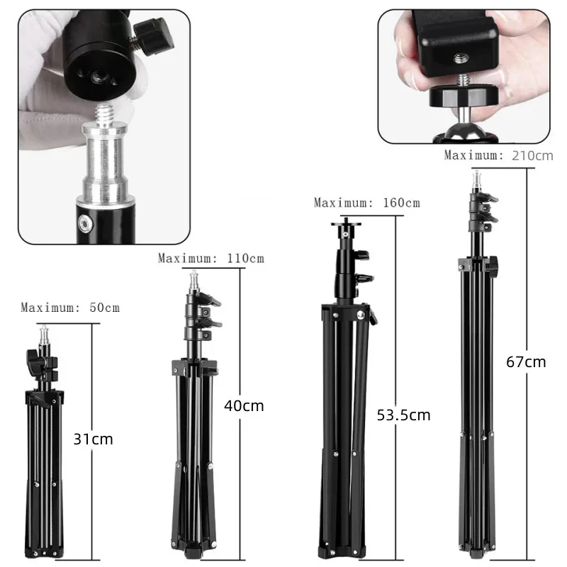 RP01-B Heavy Duty Metal Alloy Light Stand 160cm Tripod for Photo Studio Softbox Video Flash Reflector Lighting Background Stand - Image 2