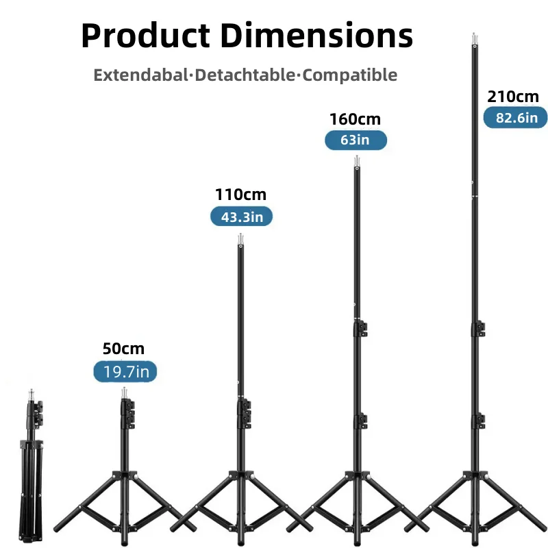RP01-B Heavy Duty Metal Alloy Light Stand 160cm Tripod for Photo Studio Softbox Video Flash Reflector Lighting Background Stand