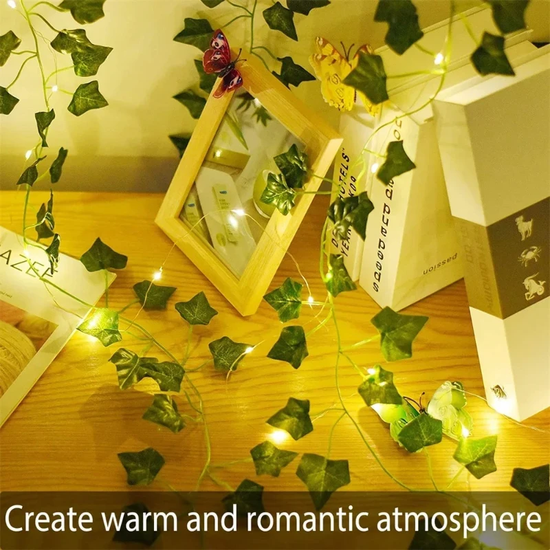 Realistic Greenery Vines with 20 LED String Lights Indoor Outdoor Decor for New Year Wall Home Room Office Birthday Party - Image 6