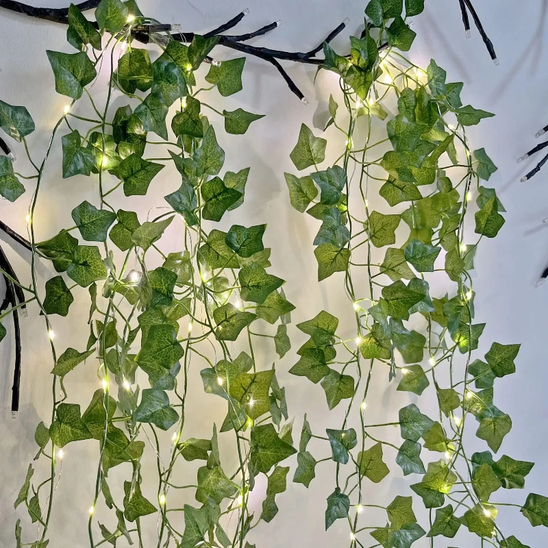 Realistic Greenery Vines with 20 LED String Lights Indoor Outdoor Decor for New Year Wall Home Room Office Birthday Party - Image 4