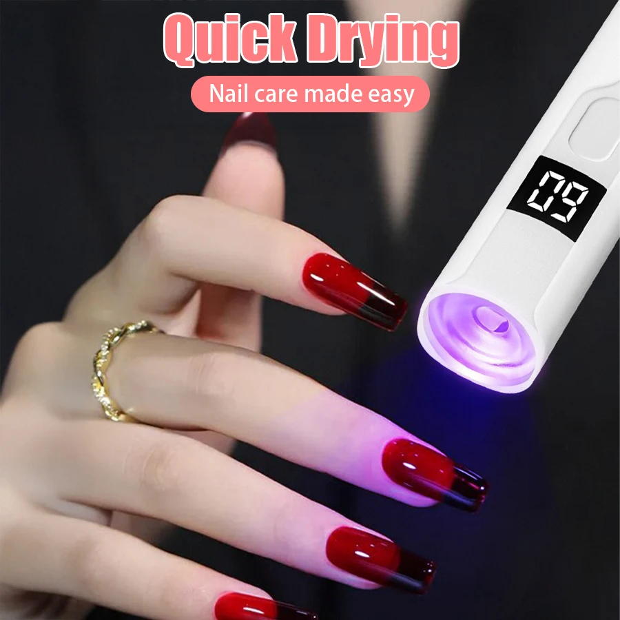 Rechargeable Mini UV LED Nail Lamp with Smart Display Portable Fast-Drying Nail Dryer Stand for Manicure Removable Desk UV Light - Image 2