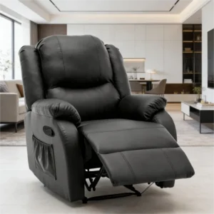 Recliner chair,Single Sofa,Lounge Seating, PU Leather Upholstered Chair with Side Pockets,Adjustable Legrest and Backrest
