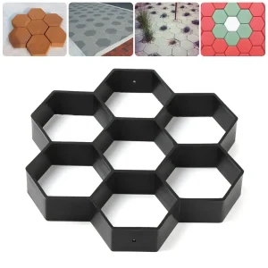 Reusable Lawn Decoration Variety Shapes Stone Road Paving Cement Brick Maker Cement Mould DIY Garden Path Concrete Molds