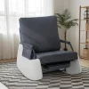 Rocking Recliner Chair for Adults, Modern Upholstered Glider Rocker with Retractable Footrest & Side Pocket, Plush Accent Sofa f