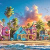 Romantic Beach Adult Wooden Puzzle 1000/500/300 Pieces Jigsaw Puzzles for Gameroom Bedroom Livingroom Challenging Game