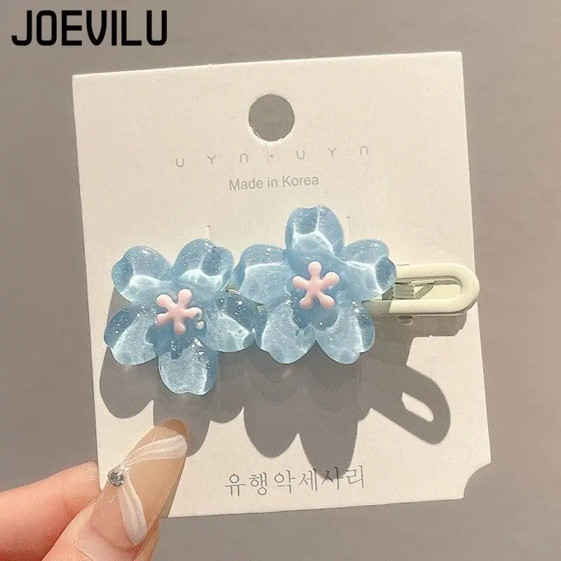 Romantic Pink Cherry Blossom Hair Clip Cute Side Bangs Barrettes for Women Kawaii Hair Accessories Girls Elegant Fashion Hairpin - Image 6