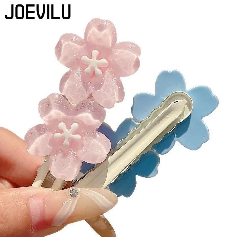 Romantic Pink Cherry Blossom Hair Clip Cute Side Bangs Barrettes for Women Kawaii Hair Accessories Girls Elegant Fashion Hairpin - Image 4