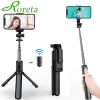 Roreta Selfie holder Tripod with Wireless Bluetooth Remote, Portables Foldable Stand for Vlog Shooting for iPhone Smartphone