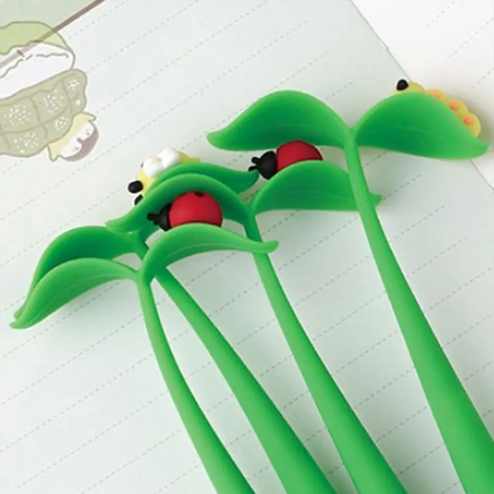 ST Nib Flowers Insects Leaves Pen Black Ink 0.5mm Soft Rubber Dancing Gel Pen Writing Smoothly Quick-Drying Signature Pen - Image 5