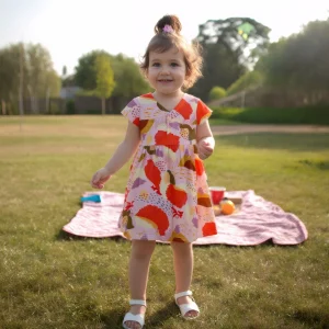 Sanlutoz Casual Baby Girls Dress Summer Little Girls Dress Holiday Country Style