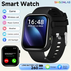 Smart Watch with Full Touch Screen 1.83'' HD Multi Sports Modes Bluetooth Calling Alarm Reminders New Social Gift for Men Women