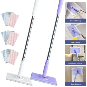 Snap Grip Mini Mop Multi Surface Floor Mopping and Sweeping Disposable Dust Mop for House Wall Bathroom Toilet Corners Cleaning