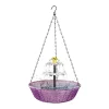 Solar Operated Hanging Fountain Bird Bath Featuring Interlacing Water Curtain And Quiet Sounds For Garden Relaxation With