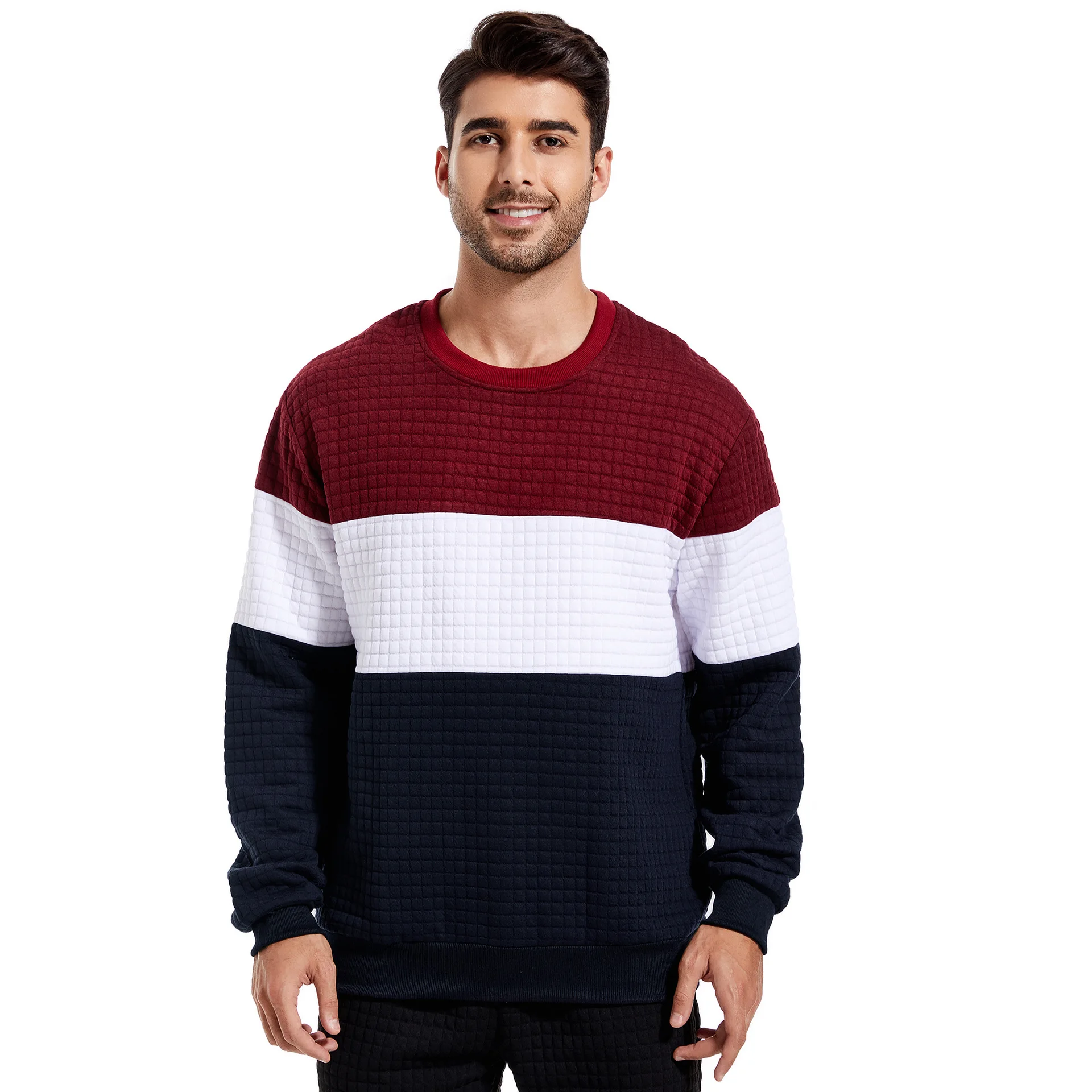 Spring/Autumn New Men's Color-Blocked Sweater Casual Sports Style Hoodie Loose-Fit Breathable Travel Jacket - Image 2