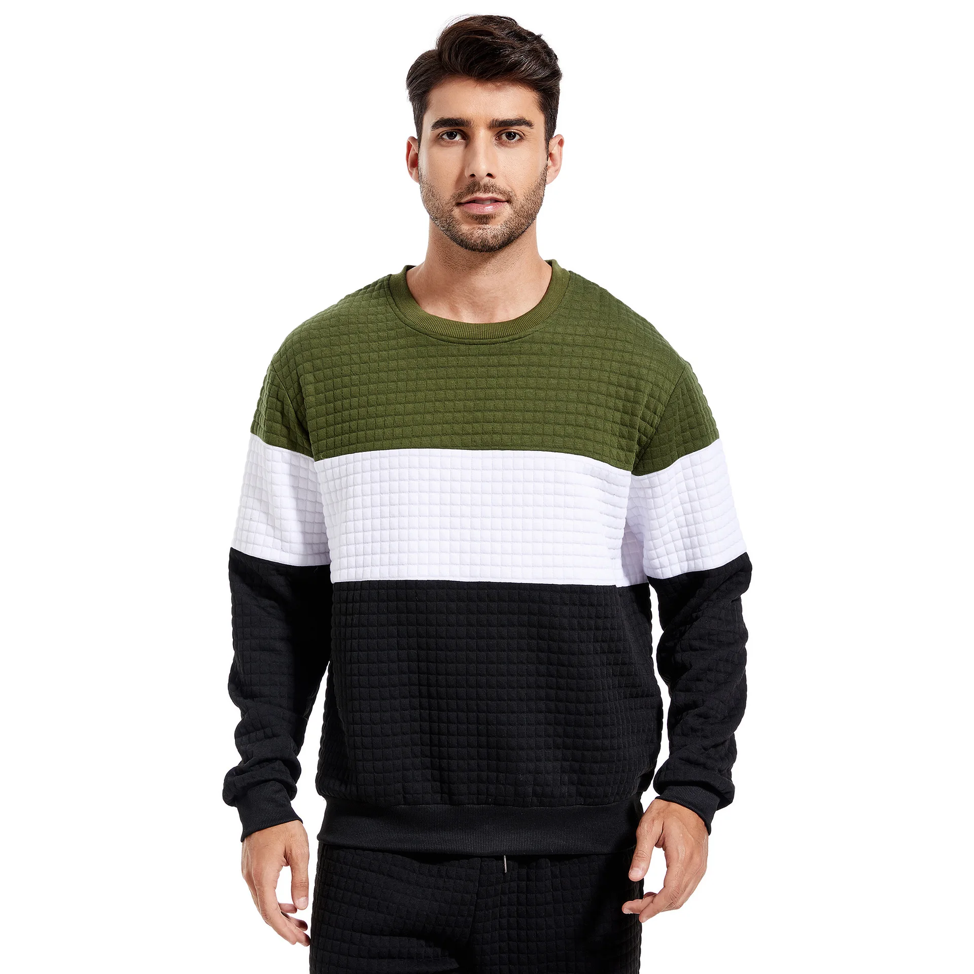 Spring/Autumn New Men's Color-Blocked Sweater Casual Sports Style Hoodie Loose-Fit Breathable Travel Jacket - Image 3