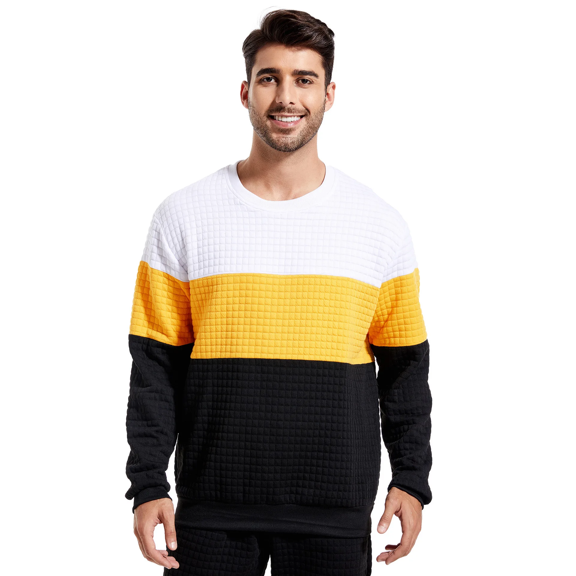 Spring/Autumn New Men's Color-Blocked Sweater Casual Sports Style Hoodie Loose-Fit Breathable Travel Jacket - Image 4