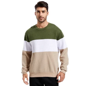 Spring/Autumn New Men's Color-Blocked Sweater Casual Sports Style Hoodie Loose-Fit Breathable Travel Jacket