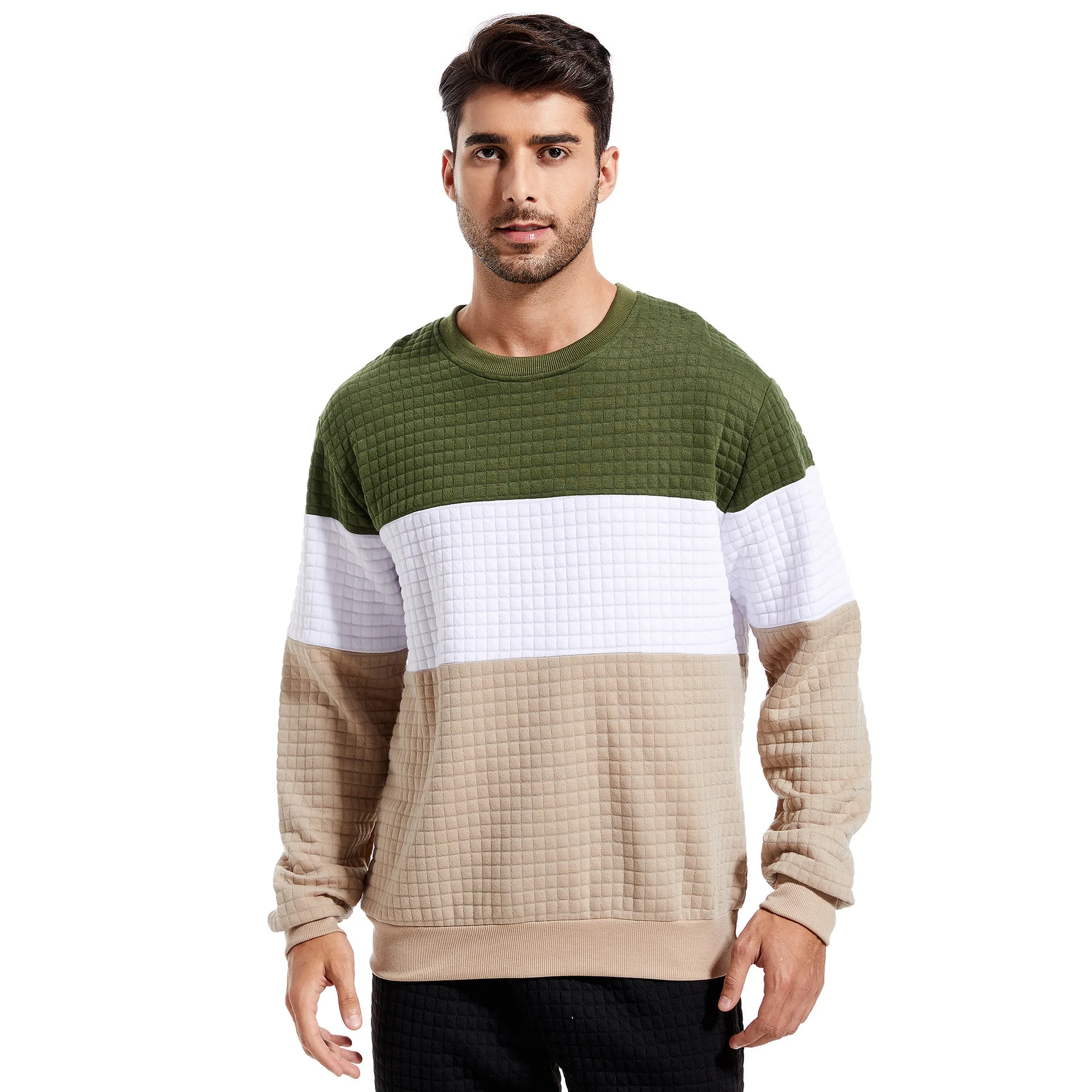 Spring/Autumn New Men's Color-Blocked Sweater Casual Sports Style Hoodie Loose-Fit Breathable Travel Jacket