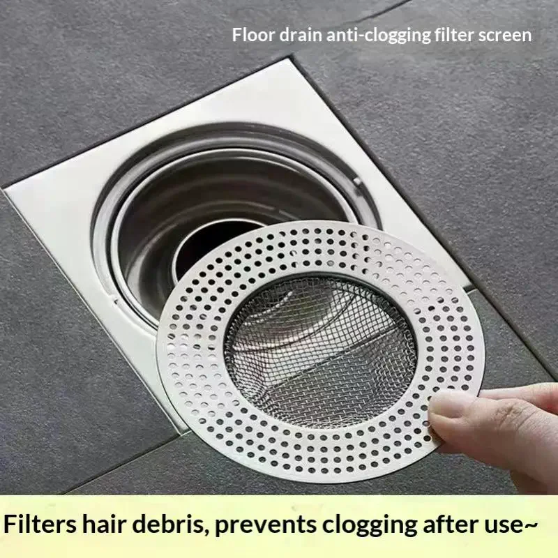 Stainless Steel Floor Drains Kitchen Food Slag Bathroom Mesh Sink Filter Strainer Hair Catcher Stopper Home Metal Drain Plugs - Image 2