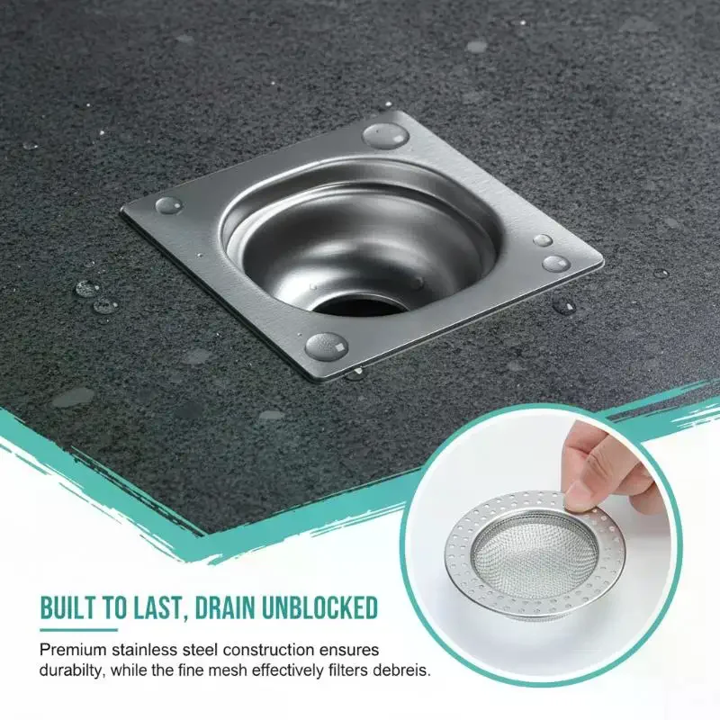 Stainless Steel Floor Drains Kitchen Food Slag Bathroom Mesh Sink Filter Strainer Hair Catcher Stopper Home Metal Drain Plugs