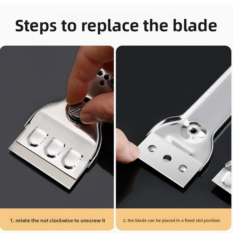 Stainless Steel Hob Scraper Kitchen Glass&Ceramic Scraper with Replacement Blades Wall Floor Window Cleaning Scraper Tools - Image 5