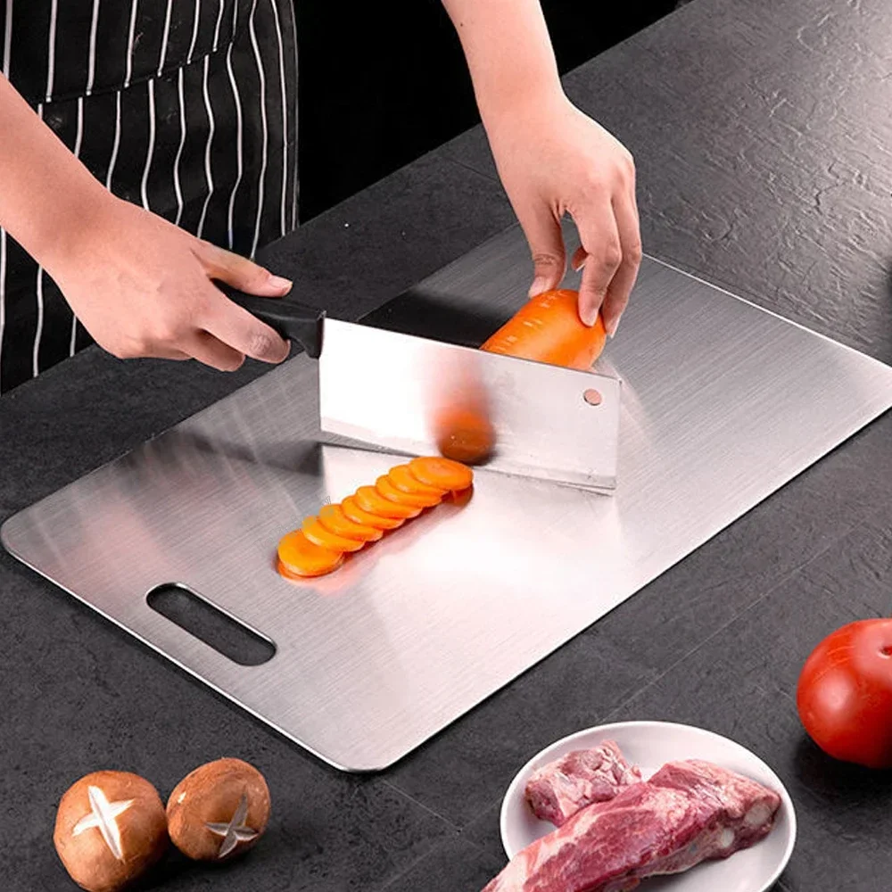 Stainless Steel Panel and Chopping Board Kitchen Household Thickened Double Sided Cutting Board Block Kneading Dough Boards - Image 2