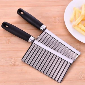 Stainless Steel Potato Chip Slicer Dough Vegetable Fruit Crinkle Wavy Slicer Knife Potato Cutter Chopper French Fry Maker