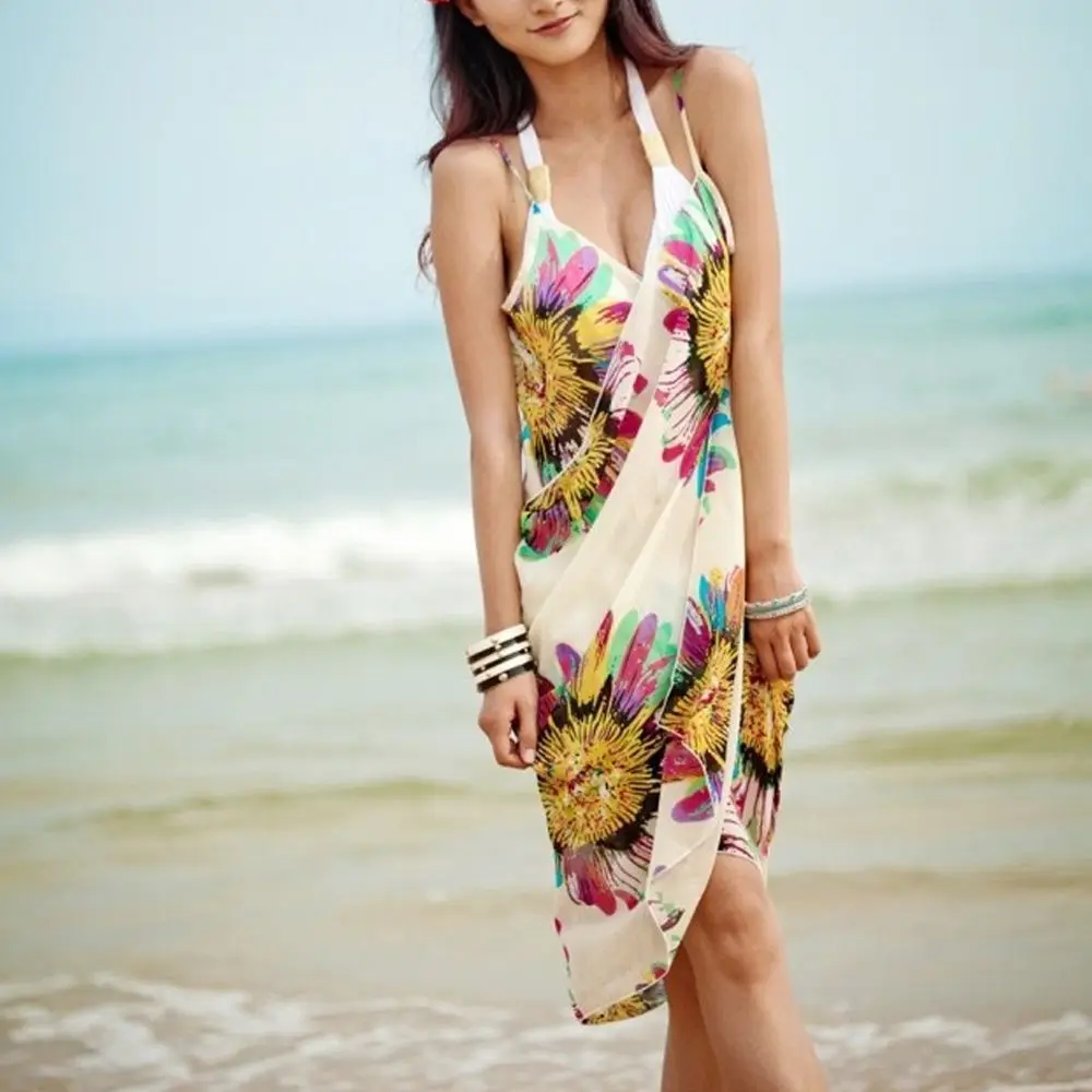 Summer Beach Suspenders Bikini Cover Up Backless Skirt Swimsuit Swimsuit Dress - Image 2