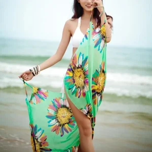 Summer Beach Suspenders Bikini Cover Up Backless Skirt Swimsuit Swimsuit Dress