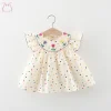 Summer New Baby Girl Dress Colorful Polka Dot Embroidered Flowers Cotton Children Clothes 0 to 3 Years Old