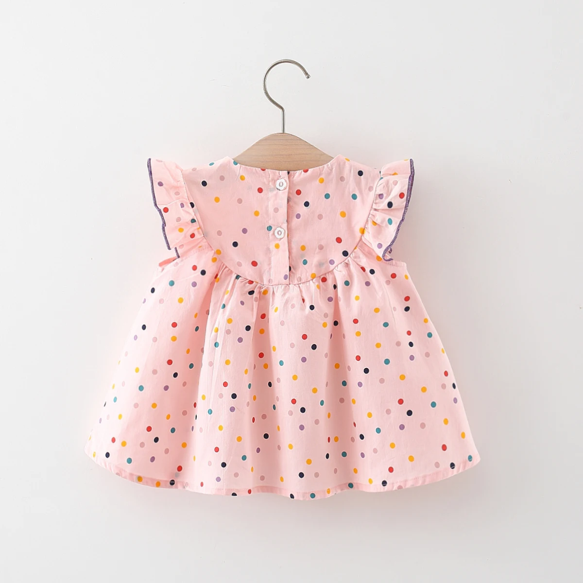 Summer New Baby Girl Dress Colorful Polka Dot Embroidered Flowers Cotton Children Clothes 0 to 3 Years Old - Image 3