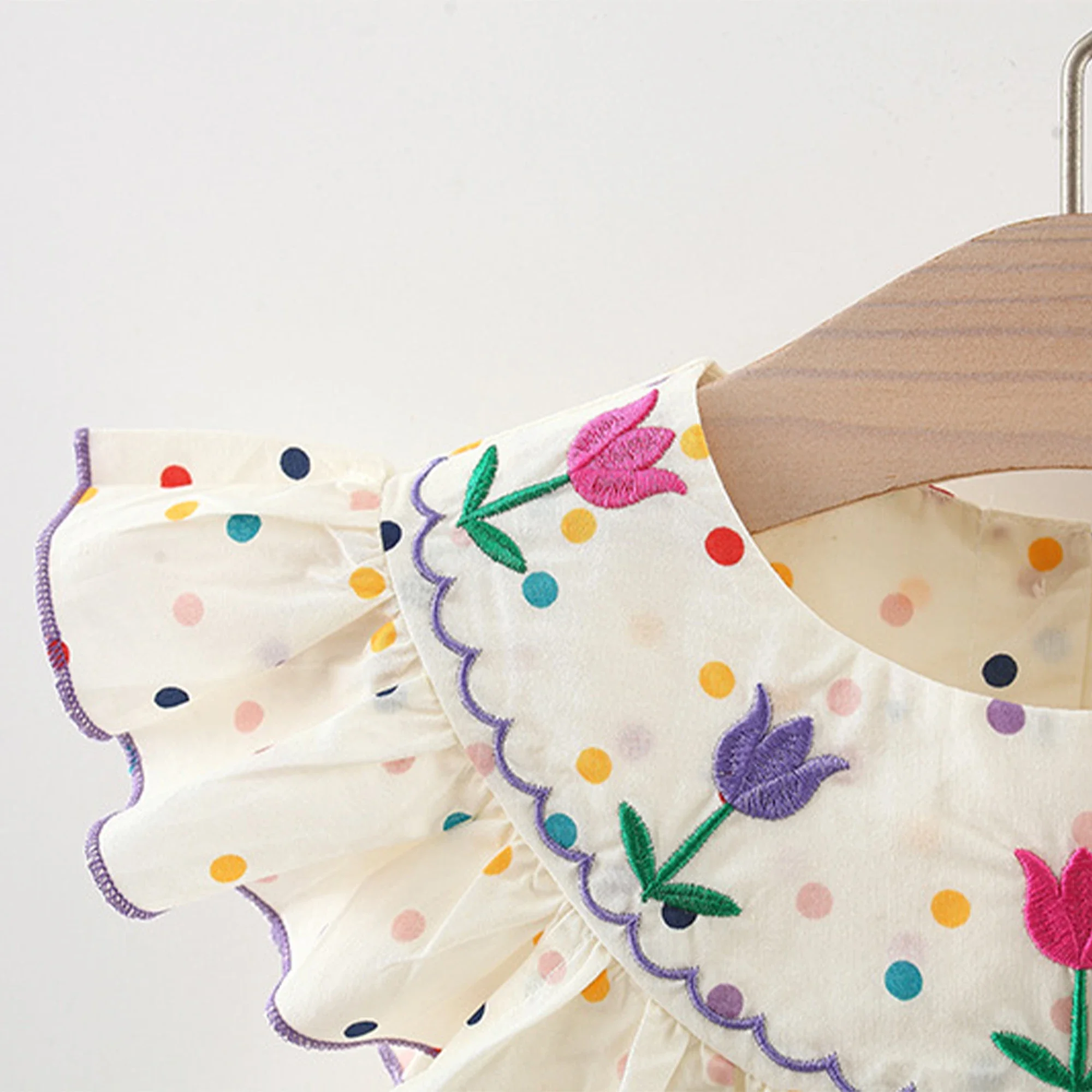 Summer New Baby Girl Dress Colorful Polka Dot Embroidered Flowers Cotton Children Clothes 0 to 3 Years Old - Image 4