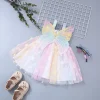 Summer New Baby Girl Dress Girls' Strap Colorful Mesh Butterfly Wings Beach Birthday Party Princess Dress 0-3 Years