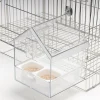 Transparent Bird Feeder & Bath - 2-in-1 Hanging Garden Decor for Finch, Hummingbird Watching on Patio