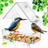 Transparent Window Hanging Bird Feeder Suction Cup Acrylic Garden Outdoor Automatic Feeding Supplies1-2Pieces