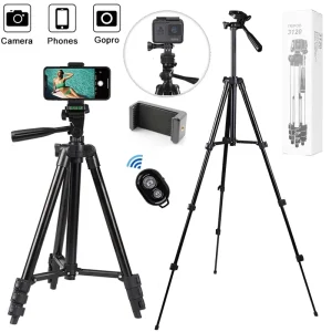 Tripods For Phone Lightweight Camera Tripod Stand with Bluetooth Selfie Remote Phone Holder Video Photography For iPhone Xiaomi