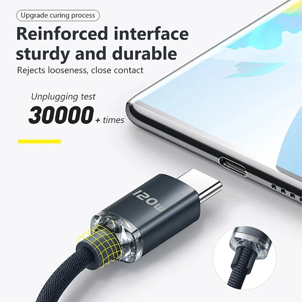 Type C to C Cable 120W PD 6A Fast Charge Data Cord For Samsung Xiaomi Huawei iPhone 15 16 17 Pro Max Android Phone Charging - Image 2