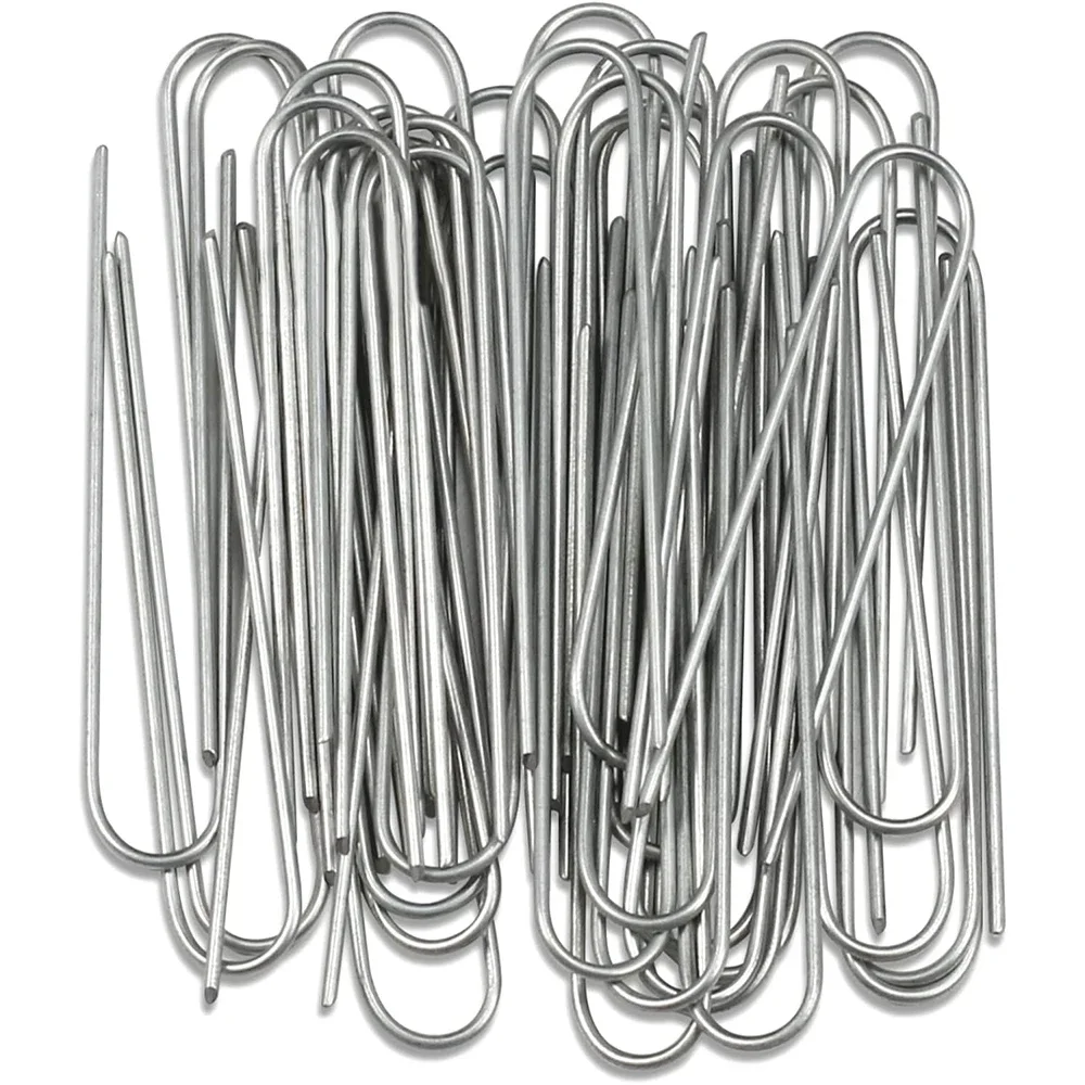 U-type Garden Staples Heavy-duty Fence Tubing Stakes Sod Pins Galvanized Landscape Spike for Holding Lawns Barrier Ground Nail - Image 5
