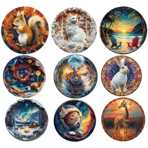 Unique Wooden Animal Jigsaw Puzzles Colorful Rabbit Cat Dog 3D Puzzle Gift Interactive Toy for Adults Kids Educational Jigsaws