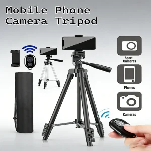Universal Extendable Tripod Stand With Bluetooth Remote Phone Holder Lightweight Photography Live Tripods For Sports Camera DSLR