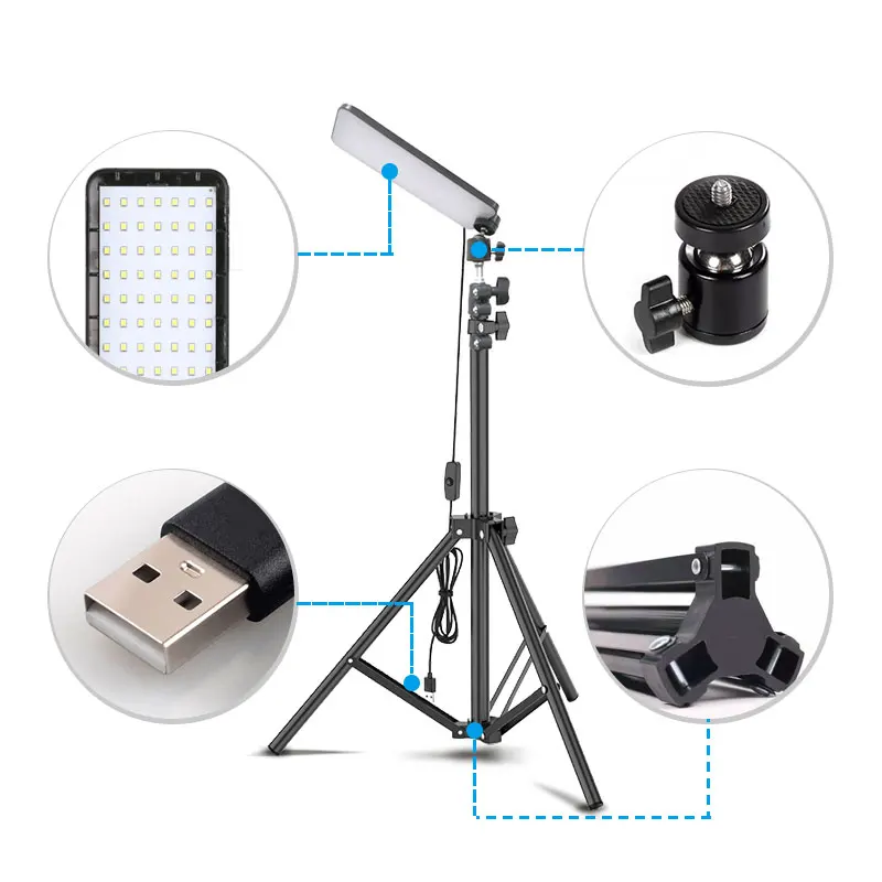 Video Light LED Selfie Light LED lamp Photography Light With Tripod Stand for Outdoor Camping Picnic Live Stream Video Photos - Image 2