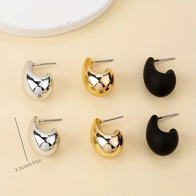Vintage Elegant Teardrop Stud Earring Set Chic Simple Fashion Lightweight Earrings for Women Daily Wear Party Jewelry Gift 2025 - Image 6