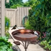 Vintage Outdoor Bird Bath - Sturdy iron with 5-pronged base, rustic garden decor, easy to install and attracts birds - perfect f