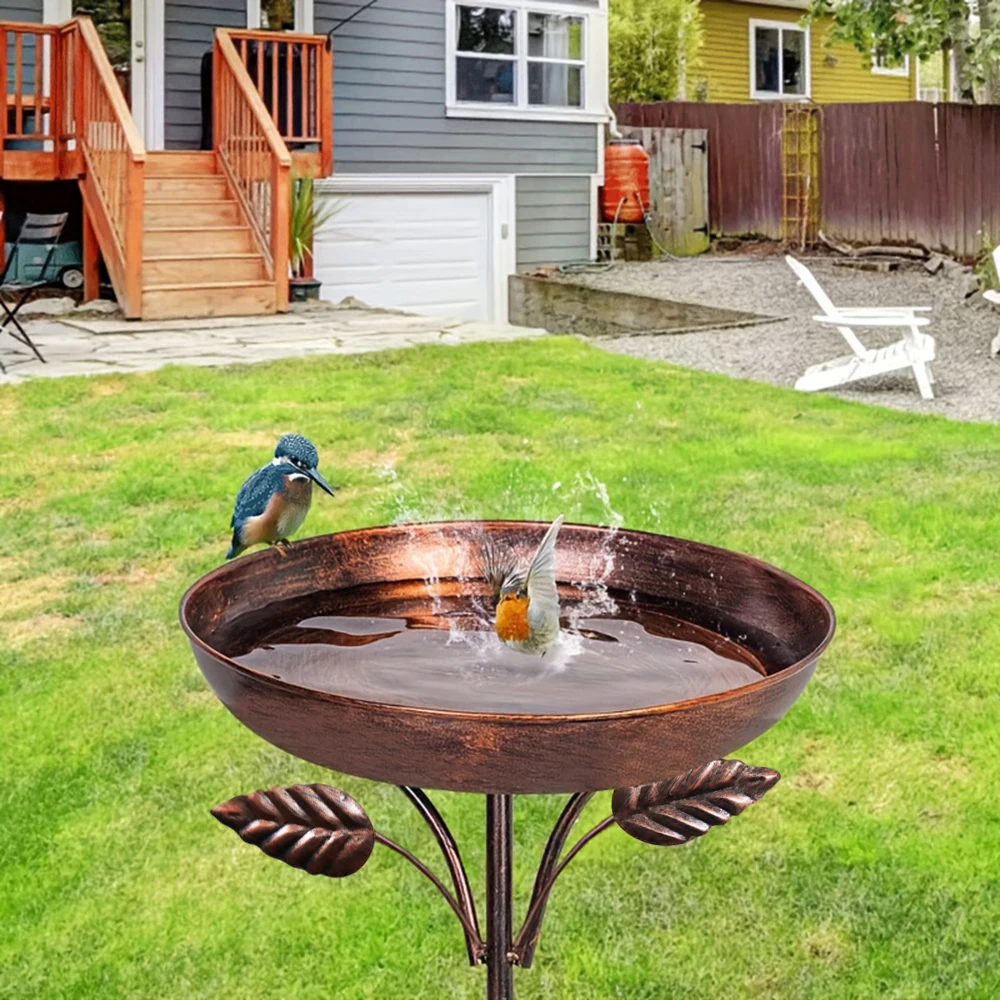 Vintage Outdoor Bird Bath - Sturdy iron with 5-pronged base, rustic garden decor, easy to install and attracts birds - perfect f - Image 3